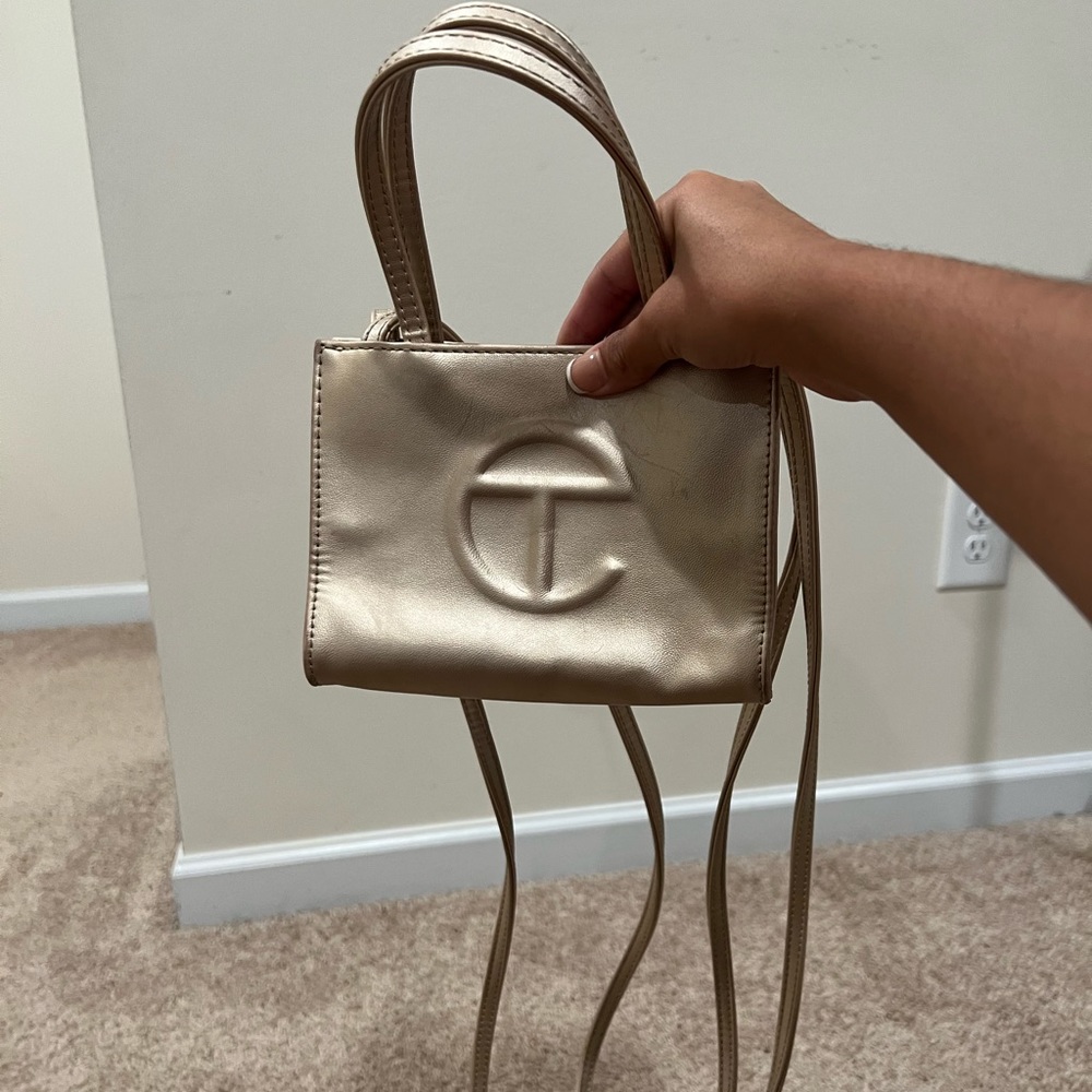 Small rose gold Telfar Bag